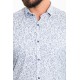White Color Figured Design Classic Cotton Men's Shirt