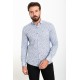 White Color Figured Design Classic Cotton Men's Shirt