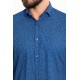 Dark Blue Color Figured Design Classic Cotton Men's Shirt