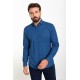 Dark Blue Color Figured Design Classic Cotton Men's Shirt