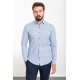 Blue Color Figured Design Classic Cotton Men's Shirt