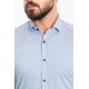 Blue Color Figured Design Classic Cotton Men's Shirt