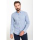 Blue Color Figured Design Classic Cotton Men's Shirt