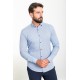 Blue Color Figured Design Classic Cotton Men's Shirt