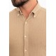 Camel Color Dobby Design Casual Cotton Men's Shirt