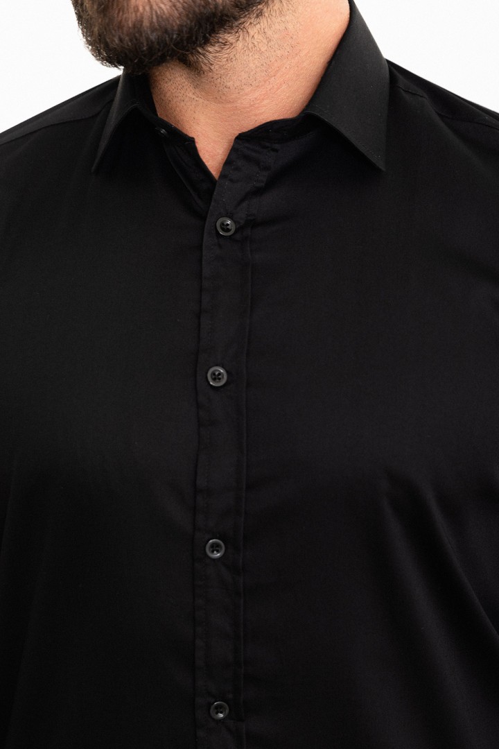 Black Color Classic Men's Cotton Shirt