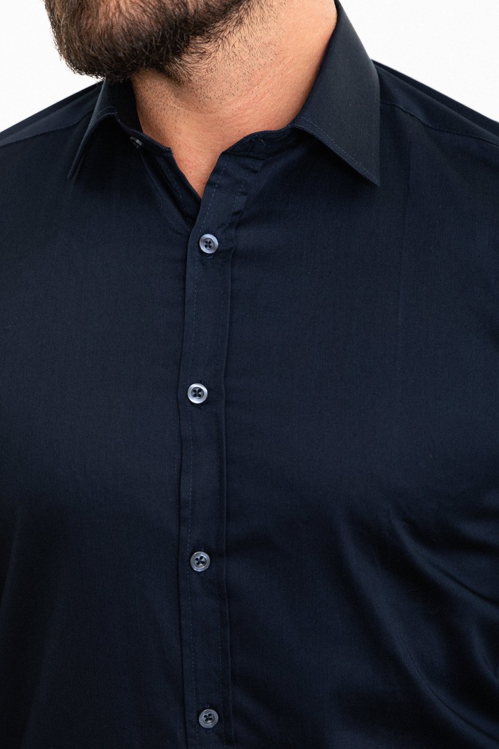 Dark Blue Color Classic Men's Cotton Shirt