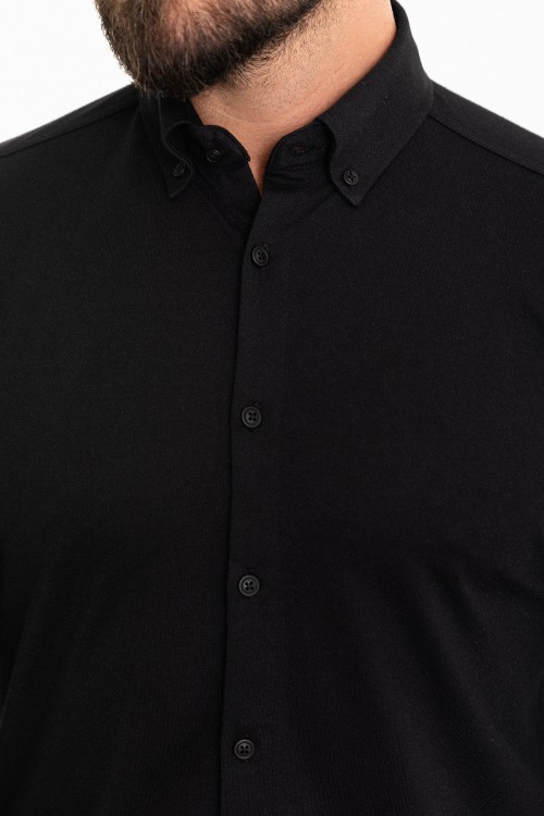 Black Color Classic Cotton Men's Shirt