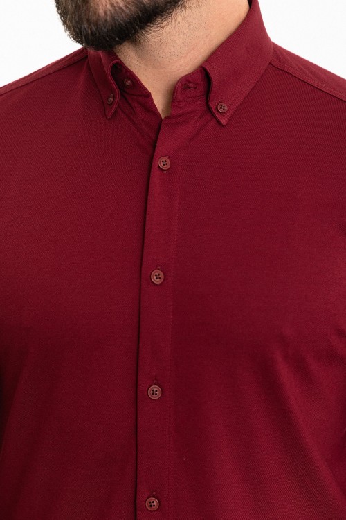 Claret Red Color Classic Cotton Men's Shirt