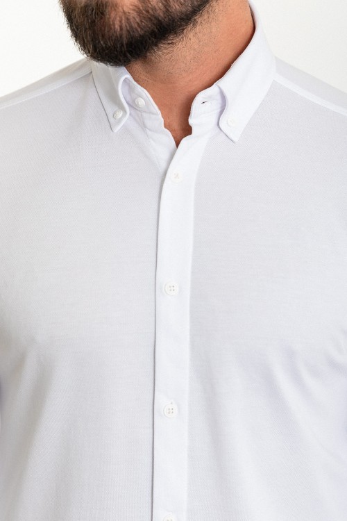 White Color Classic Cotton Men's Shirt
