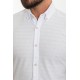 White Color Short Sleeve And Dobby Design Casual Cotton Men's Shirt