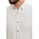 Grey Color Short Sleeve And Dobby Design Casual Cotton Men's Shirt