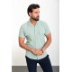 Unripe Almond Color Flap Pocket Design Casual Short Sleeved Men's Shirt