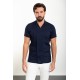 Dark Blue Color Double Breasted And Shirt Collar Design Casual Men's Shirt