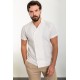 Ecru Color Double Breasted And Shirt Collar Design Casual Men's Shirt