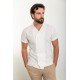 Ecru Color Double Breasted And Shirt Collar Design Casual Men's Shirt
