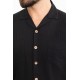 Black Color Figured And Hanging Pocket Design Casual Men's Shirt