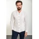 Ecru Color Figured And Hanging Pocket Design Casual Men's Shirt