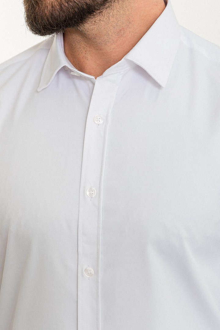 White Color Classic Cotton Men's Shirt