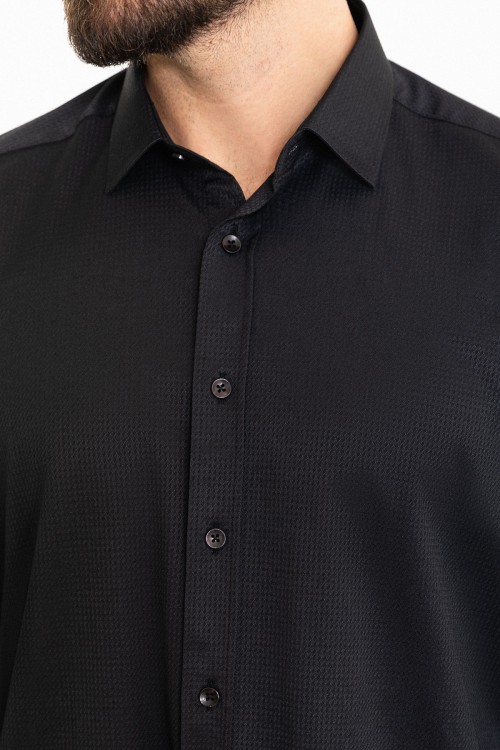Black Color Classic Men's Drop 4 Shirt