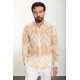 Beige Color Figured Design Casual Cotton Men's Shirt