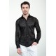 Black Color Casual Transparant Men's Shirt