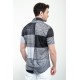 Black Color Piece Pattern Design Casual Men's Shirt