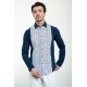 Dark Blue Figured Design Casual Men's Shirt