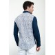 Dark Blue Figured Design Casual Men's Shirt