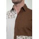 Dark Blue Color Two Sided Figured Design Casual Men's Shirt
