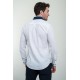 Dark Blue Color Two Sided Figured Design Casual Men's Shirt
