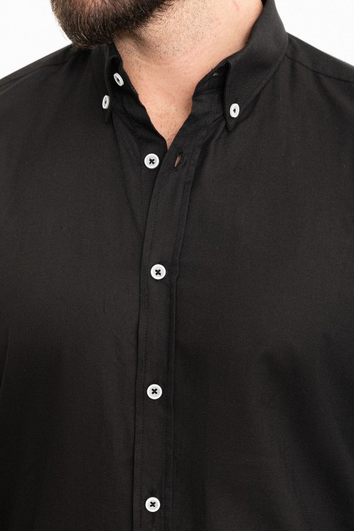 Black Color Casual Cotton Men's Shirt