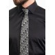 Black Cotton And Elastan Fabrics With Polycort Collar Detailed Classic Mens Shirt