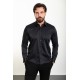 Black Cotton And Elastan Fabrics With Polycort Collar Detailed Classic Mens Shirt