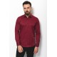 Claret Red Cotton And Elastane Fabrics With Polycort Collar Detailed Classic Mens Shirt