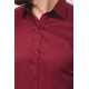 Claret Red Cotton And Elastane Fabrics With Polycort Collar Detailed Classic Mens Shirt