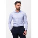 Blue Cotton And Elastane Fabrics With Polycort Collar Detailed Classic Mens Shirt