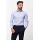 Blue Cotton And Elastane Fabrics With Polycort Collar Detailed Classic Mens Shirt