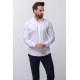 White Cotton And Elastane Fabrics With Dobby Design Classic Men's Shirt