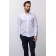 White Cotton And Elastane Fabrics With Dobby Design Classic Men's Shirt