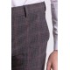 Black And Claret Red Colours Combination Wool And Elastane Fabrics With Check Patterned Design Casual Super Slim Mens Trousers