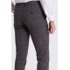 Black And Claret Red Colours Combination Wool And Elastane Fabrics With Check Patterned Design Casual Super Slim Mens Trousers