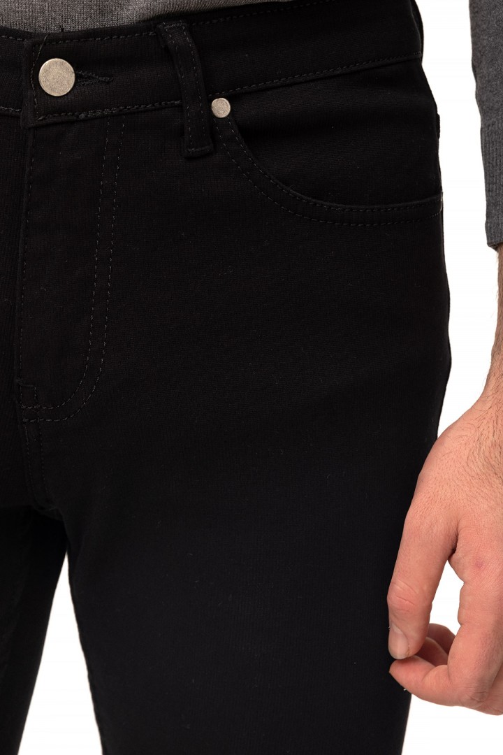 Black Color With Cotton And Elastane Fabrics Basic Mens Trousers