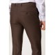 Brown Color With Wool And Elastane Fabrics Classic Mens Trousers