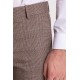 Beige Color Wool And Viscose Fabrics With Check Pattern Design Classic Mens Trousers