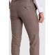 Beige Color Wool And Viscose Fabrics With Check Pattern Design Classic Mens Trousers