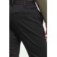 Black Cotton And Polyester Fabrics Elastic Design Casual Mens Pants