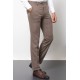 Camel And Beige Color Dobby Design Casual Wool And Acrylic Fabric Men's Trousers
