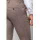Camel And Beige Color Dobby Design Casual Wool And Acrylic Fabric Men's Trousers