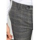 Black And Beige Color Check Patterned Design Classic Wool Men's Trousers